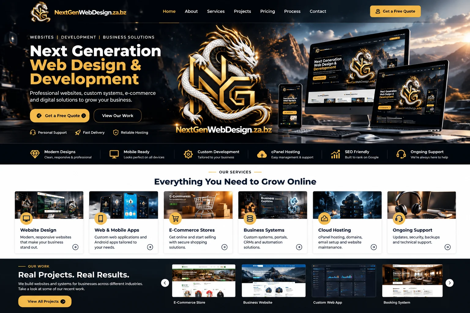 Web development studio website concept